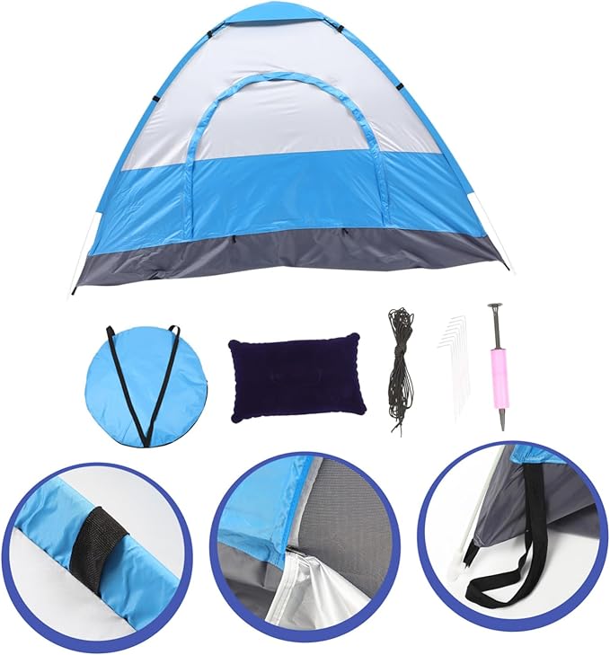POPETPOP 1Set Portable Beach Tent Convenient Sunshade Shelter for People Wear Resistant Design with Ventilation Windows Easy Setup for Camping Hiking and Beach Activities