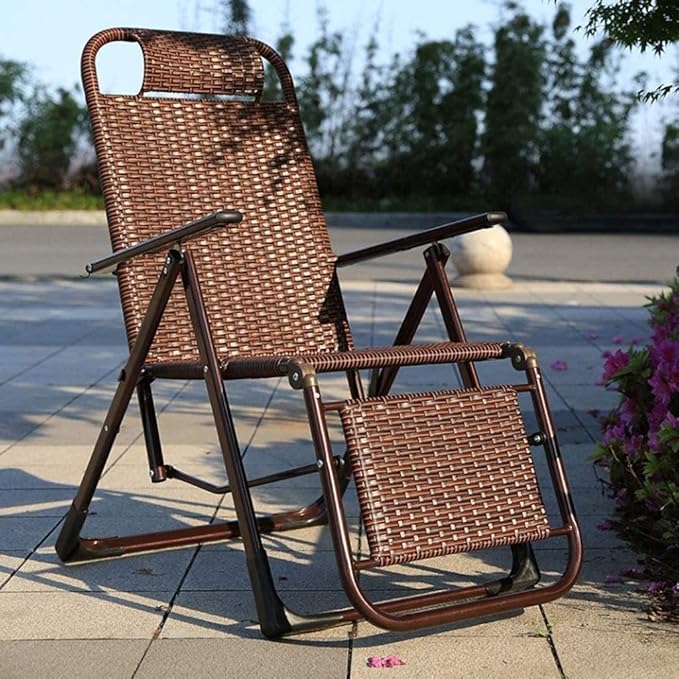 Folding Deck Chair Rattan Summer Chair Reclining Chairs Deck Chair Folding Lunch Break Wicker Chair Nap Balcony Household Leisure Old Man Chair Gravity Folding Deck Chair Beautiful Scenery
