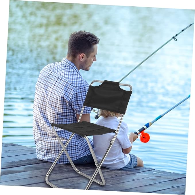 SUPVOX Fishing Chair Rod Holder Multi-use Beach Lounger Compact Durable Folding Stool for