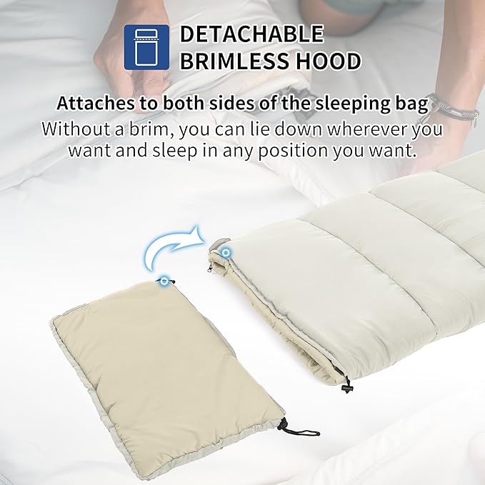 Naturehike Camping Sleeping Bag for Adults 36/54℉ Spliceable Double Sleeping Bag 3 Seasons Lightweight Waterproof Sleep Bags for Cold&ampWarm Weather