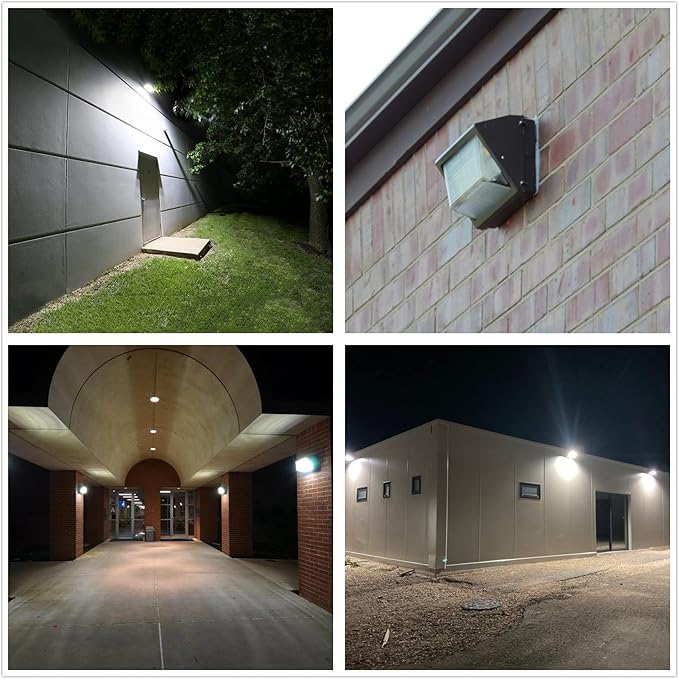 120W LED Wall Pack Light Dusk to Dawn 15600Lm 5000K Daylight Commercial Security Lighting800-1000W MH Equivalent 100-277VETL Certified Outdoor LED Wall Pack for Parking Lot Doorway House