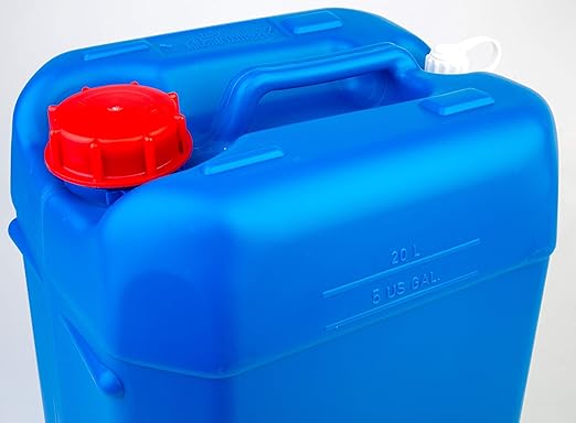 Hudson Exchange 5 Gallon (20 Liter) Handled Container with Cap HDPE Blue