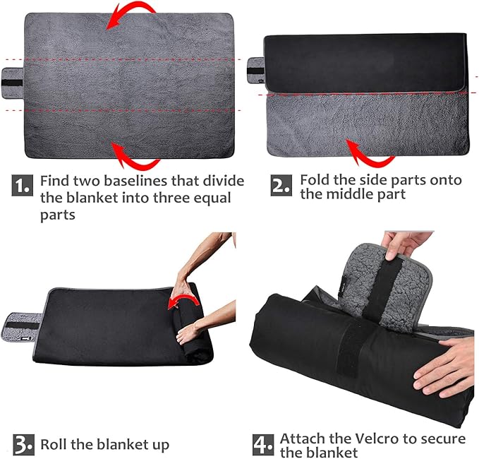 Tirrinia Large Waterproof Outdoor Blanket Soft Warm Windproof Stadium Blanket with Sherpa Fleece and Foldable for Outdoor Sport Baseball Football Beach Concerts Car