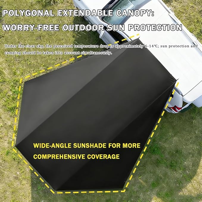 Car Awning Camping Tent for Subaru Forester 2005-2019 2020 2021 2022 2023-pr Portable Water-Resistant Sunshade Shelter Easy-Setup Outdoor Car Camping Shade for Beach Travel &amp Road Trips