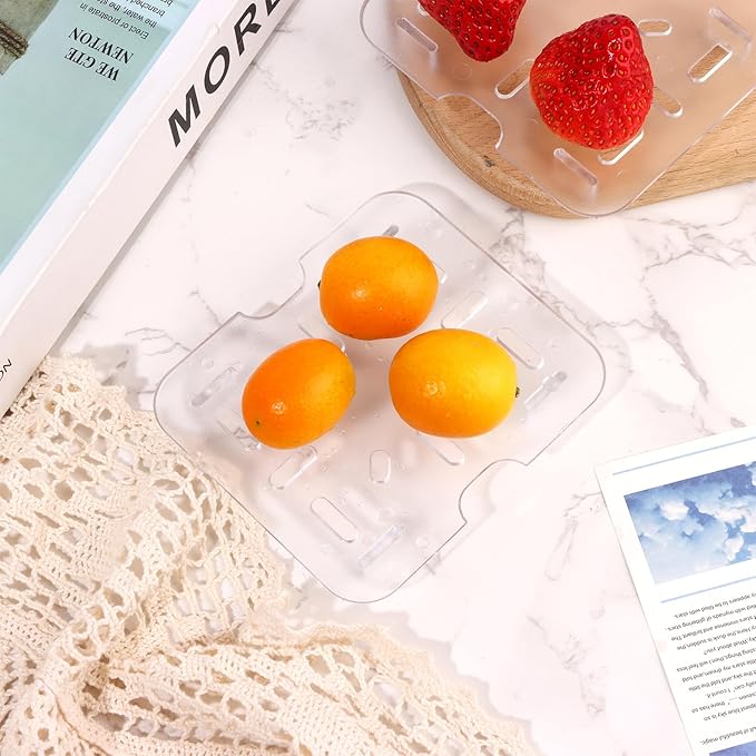 36 PCS Plastic Drain Shelf for 1/6 Size Food Pan Clear Plastic Grate Acrylic Food Drain Trays Plastic Drain Pan Clear Drain Tray for Food Fruit Vegetables Sink Teapot Dish Kitchen Restaurant
