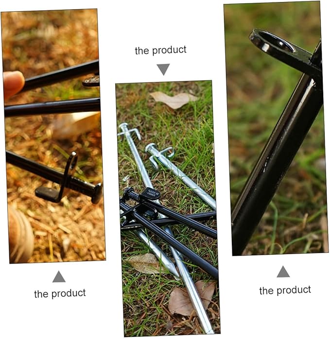 Steel Tent Stakes 30cm Heavy Duty Tent Pegs 4pcs Outdoor Camping Hiking Accessories for Snow and Hard Ground