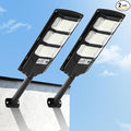 Solar Street Lights Outdoor 2 Pack 6500K Wide Angle LED Solar Flood Lights with Motion Sensor &amp Remote Dusk to Dawn Wall Mount Waterproof Street Light for Yard Parking Area Lighting