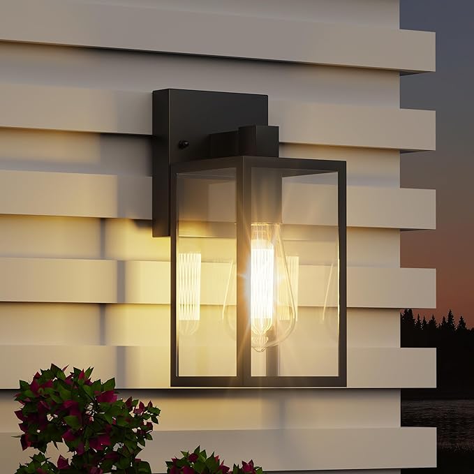 Outdoor Light Fixture Wall Mount LED Exterior lighting fixtures for Outside Front Porch Lights Waterproof Wall Sconce Lantern Lamp Black Coach Lights for House Patio Garage Doorway Entryway