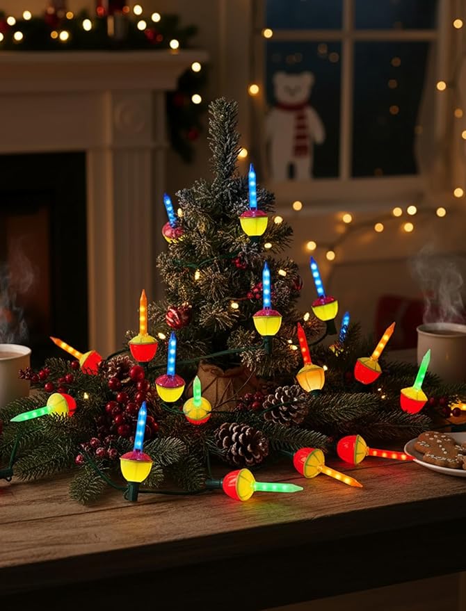 15.5FT Vintage Multicolor LED Bubble Lights for Christmas TreeRetro Bubbling Christmas Lights Liquid-Free Energy Saving Design Connectable Up to 48 Strands UL Certified Indoor Outdoor Decor
