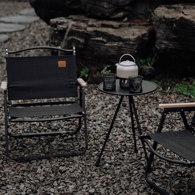 Folding Round Table Telescopic Outdoor Table Three-legged Dining Table Aluminum Alloy Table for Hiking Camping