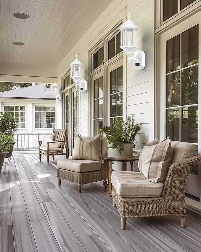 Redluck Motion Sensor Outdoor Lights 2 Pack 16 inch Dusk to Dawn Outside Porch Lights Waterproof Anti-Rust Aluminum Outdoor Wall Lights Exterior Lighting Fixtures for House Garage Front Door