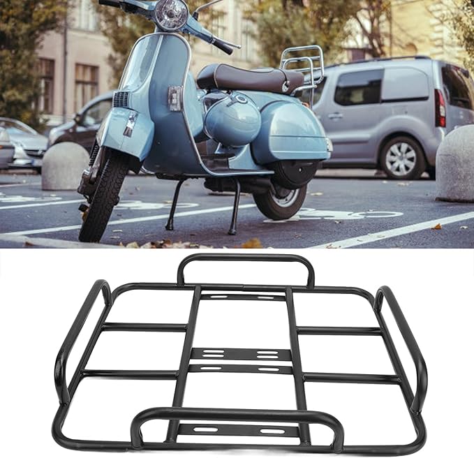 Universal Food Delivery Box Rack Rear Grille Heavy Duty Iron Bracket for Electric Bike and Motorcycle Sturdy Delivery Food Box Base with High Load Capacity