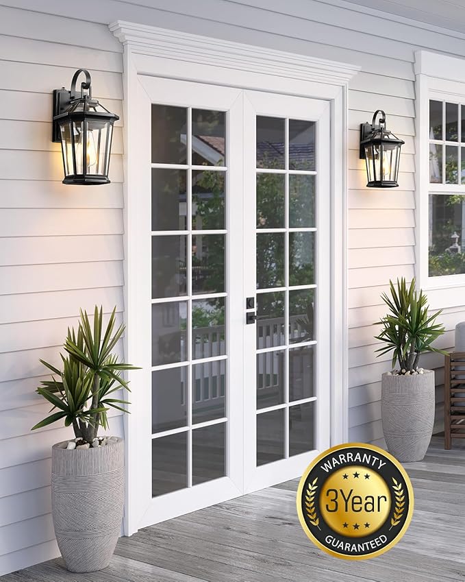 VIANIS Dusk to Dawn Exterior Light Fixture Waterproof Outdoor Wall Sconce Porch Light for House 100% Anti-Rust Aluminum Outside House Lights Farmhouse Coach Lantern for Porch Garage Front Door