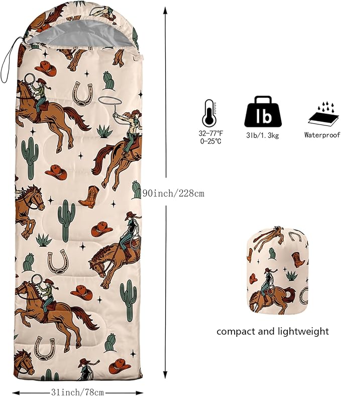 AILONEN Cartoon Camping Sleeping Bag for Boys Girls AdultsLightweight &amp Waterproof3 Season Warm &amp Cold WeatherPortablePrinted Sleeping BagTravelingCampingHiking