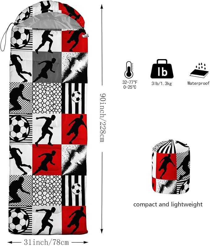 AILONEN Cartoon Camping Sleeping Bag for Boys Girls AdultsLightweight &amp Waterproof3 Season Warm &amp Cold WeatherPortablePrinted Sleeping BagTravelingCampingHiking