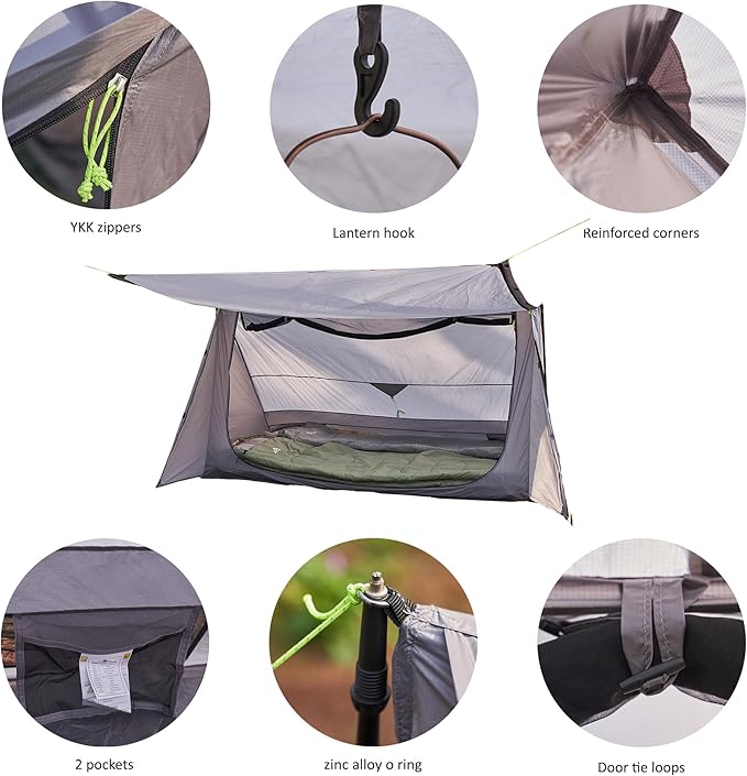 Sirius Two Ultralight Backpacking Tent 2 Person Trekking Pole Waterproof Compact Single Wall Bushcraft Shelter for Camping Hiking Kayaking