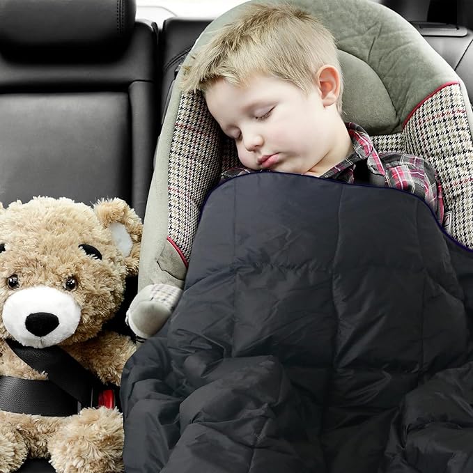 zzlamb Puffy Down Camping Blanket Water-Repellent Down Throw Travel Blanket Portable for Outdoor Light Warm Quilt for Couch Plane Car Theater Stadium Picnic RV Backpacking Hammock