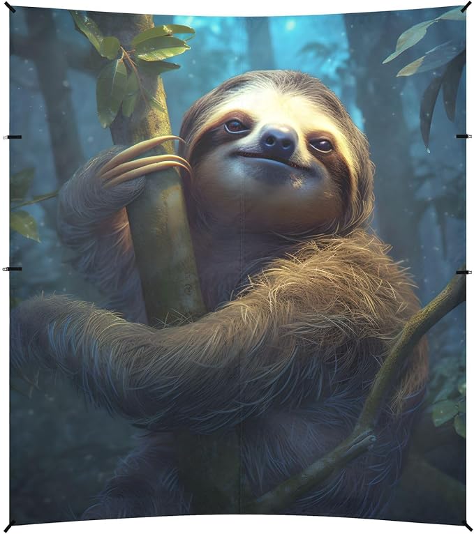 Beach Tent Sun Shelter Sloth Holding The Tree Lightweight &amp Easy Setup Beach Shade Canopy for Camping Fishing
