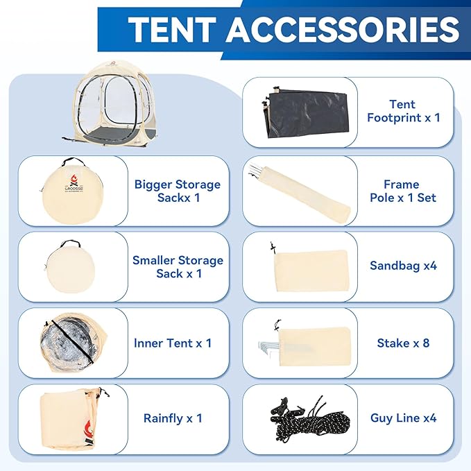 Sports Tent Pop Up Shelter - Instant Pod for All Weather 2/4/6 Person Bubble Tent with Top Cover Waterproof Clear Tent for Sports Events Camping Fishing Cheering and Other Outdoor Activities