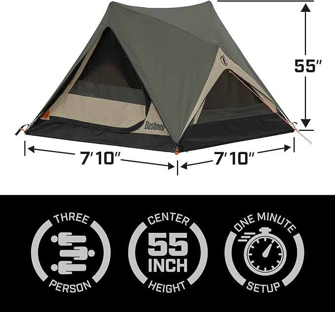 Bushnell Tent | Instant Pop Up 3P / 4P/ 6P / 8P Hub Style Tents | Best Pop Up Tent for Camping Hiking Family Camping Hunting Fishing and Basecamp