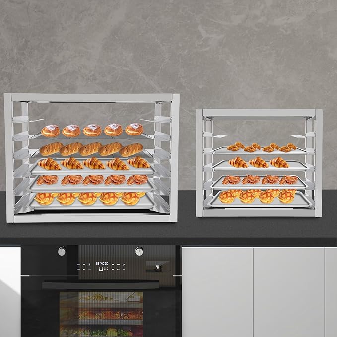Stainless Steel Stackable Bun Pan Baking Cooking Bakery Wire Racks Bread Baking Equipment For Home Restaurant Kitchen (6 Tier)