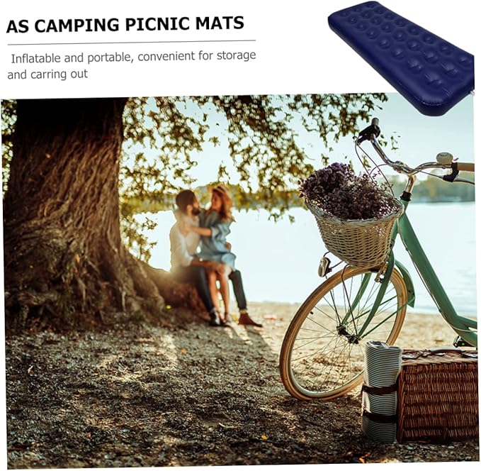 POPETPOP 1Pc Portable Inflatable Air Mattress Bed Foldable Outdoor Sleeping Cushion for Camping Beach to Clean Breathable Lightweight Mat