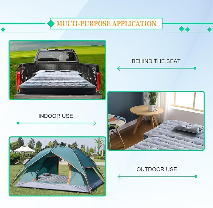10In Ultra Thick Blow Up Air Mattress Camping Bed with Pump Compatible with Jeep JK JKU JL JLU Unlimited 4Door Toyota 4runner Ford Bronco 2022-2024 Subaru Forester 1998-2024