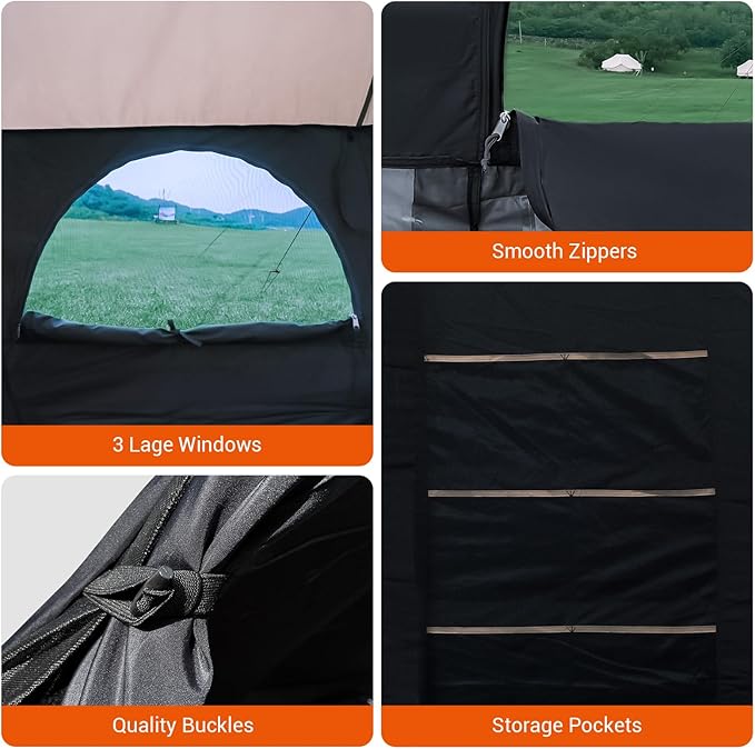 KingCamp Khan Inner Tent for 2 Person Dark Room Tent with High Density Mesh Lightweight Waterproof Windproof for Camping Backpacking Hiking Fishing RV
