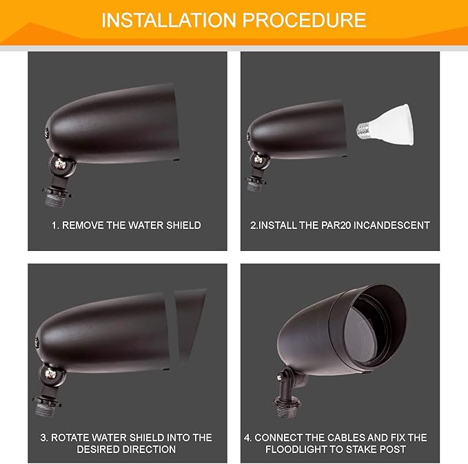 Dysmio Lighting One Light PAR20 120 Volt Die Cast Aluminum Durable Outdoor Landscape Security Lighting Flood Dark Bronze - Pack of 2