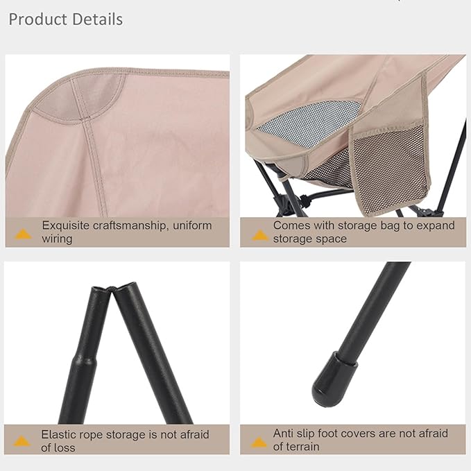 Genérico Folding Camping Chair | Portable Camping Seat - Outdoor Chair | for Campers Hikers Travellers Visitors Beach Concert Park Picnic BBQ