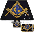 Freemasonry Masonic Lodge Symbol Waterproof Outdoor Picnic Blanket Sandproof Beach Mat for Camping Hiking Grass Travelling