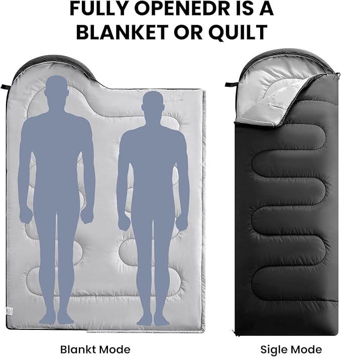 FARLAND Sleeping Bags 30℉ for Adults Teens Kids with Compression Sack Portable and Lightweight for 3-4 Season Camping HikingWaterproof Backpacking and Outdoors