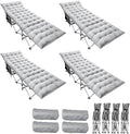 Zento Camping Cot and Mattress Folding Outdoor Travel Bed 4 Pack- Heavy Duty Max Load 450 LBS Premium Quality Cot Bed with Pad for Comfort Sleeping for Travel Home and Anytime Use