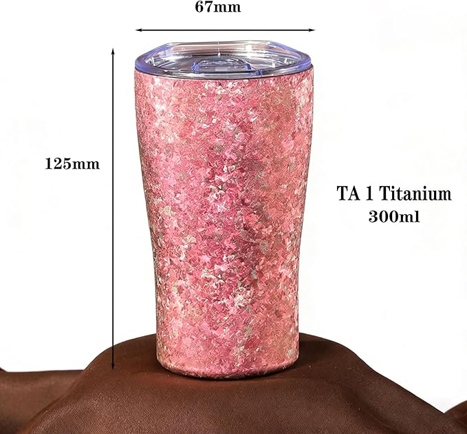 300ml Titanium Cup Double Wall Beer Mug Ultralight Druable Drinkware for Outdoor Camping Multiple Colors Gift for Beer Lovers for Men Women Dishwasher Safe RT155D (Rose red)