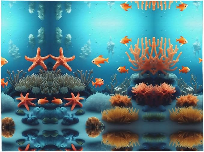 Coral Fish Underwater Blanket.Super Soft Flannel Blanket 80x60 inches 100% Polyester for Warmth Perfect for beds Sofas and Camping.