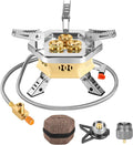 11800W Portable Windproof Camping Stove Lightweight Camp Stove Collapsible Backpacking Stove with EVA Box for Outdoor Camping Cooking Hiking and Picnic white