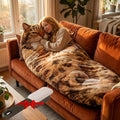 Dreaming Arts Fluffy Cat Sleeping Bags for Adults Soft Cozy Plush Cat Print Envelope Sleeping Bag for Kids Cat Lovers 68.89 inch Washable Warm Blanket for Camping Travel and Sleepovers Home