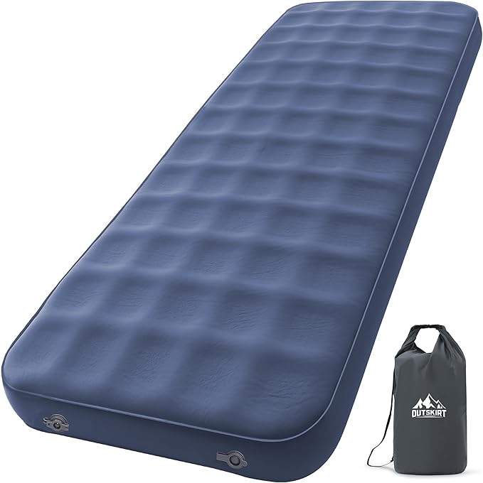 OUTSKIRT Ultralight Self Inflating Sleeping Pad 4 Thick Camping Mattress with Pump Pack 9.5 R-Value Insulated Sleeping Mat Portable Camping Bed for Tent Car Truck or Van 4 Season Camp Mattress