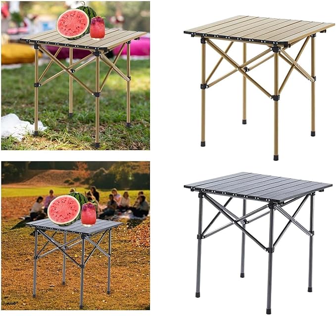 Camp Table Lightweight Camping Foldable Table Shelf Desk for Outdoor Barbecue Balcony (Color : Black) (Yellow)