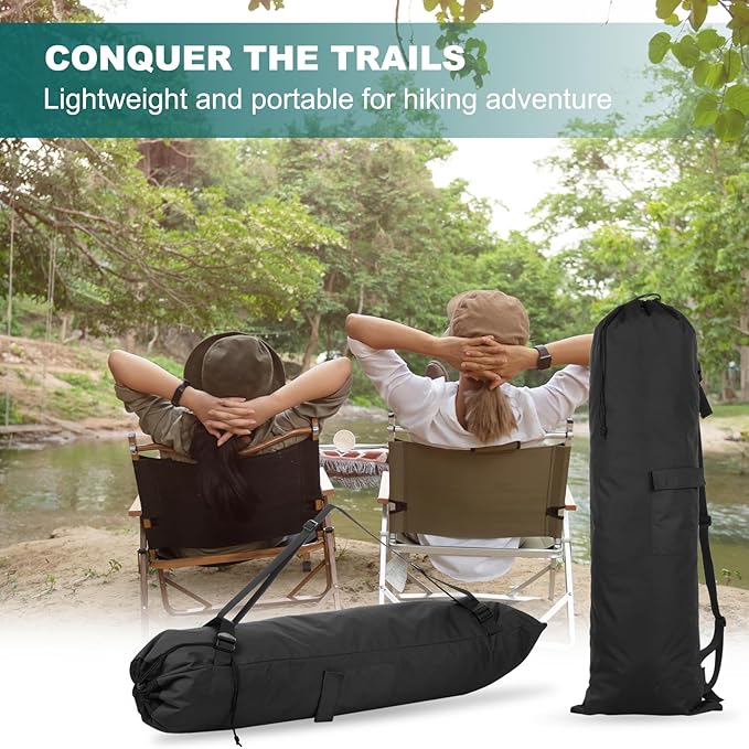 PATIKIL Foldable Camp Chair Replacement Bag Camping Chairs Folding Chair Carry Bag with Adjustable Shoulder Strap for Outdoor Camping Fishing Storage Black