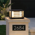 11.8'' Solar Post Lights Outdoor Glass Solar Pillar Lights Outdoor IP54 Waterproof Square Large Column Light Dusk to Dawn 3000K LED Column Lamp Modern Pillar Light Fixture for Entrance Posts