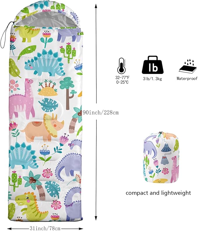Print sleeping bagsleeping bagsOutdoor Camping Sleeping BagSuitable For Children Boys And Girls PortableWaterproofCompact And LightweightGreat For Outdoor CampingBackpacking And Hiking