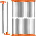 APACALI 40 PCS Metal Tent Stakes Heavy Duty 10 Inch Yard Stakes Non-Rust Metal Tent Pegs Ground Stakes Tent Spikes Camping Accessories for Camping Patio Garden Canopies Grassland Outdoor