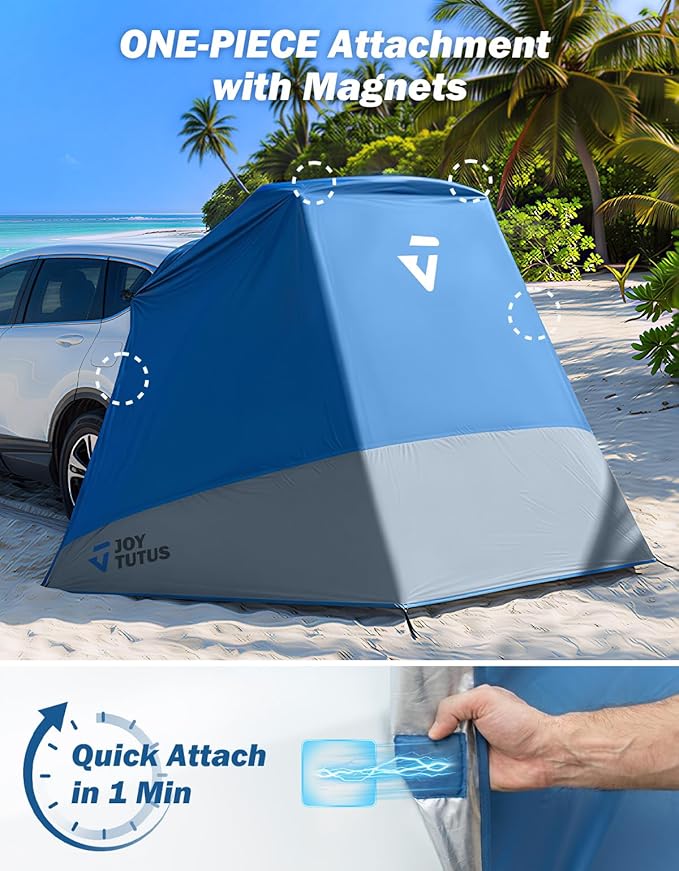 JOYTUTUS Camping Privacy Shelters Hatchback Changing Room with Magnets &amp Suction Cups Easy Setup SUV Tailgate Tent Waterproof Car Cabana for Camping Beach Picnic Toilet Fits SUV Van Truck