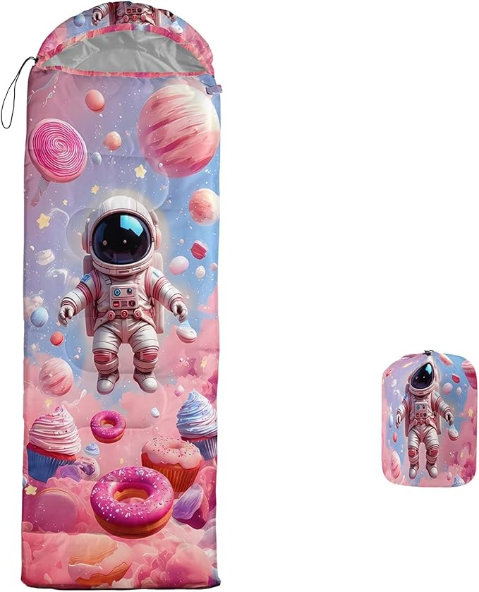 AILONEN Cartoon Camping Sleeping Bag for Boys Girls AdultsLightweight &amp Waterproof3 Season Warm &amp Cold WeatherPortablePrinted Sleeping BagTravelingCampingHiking