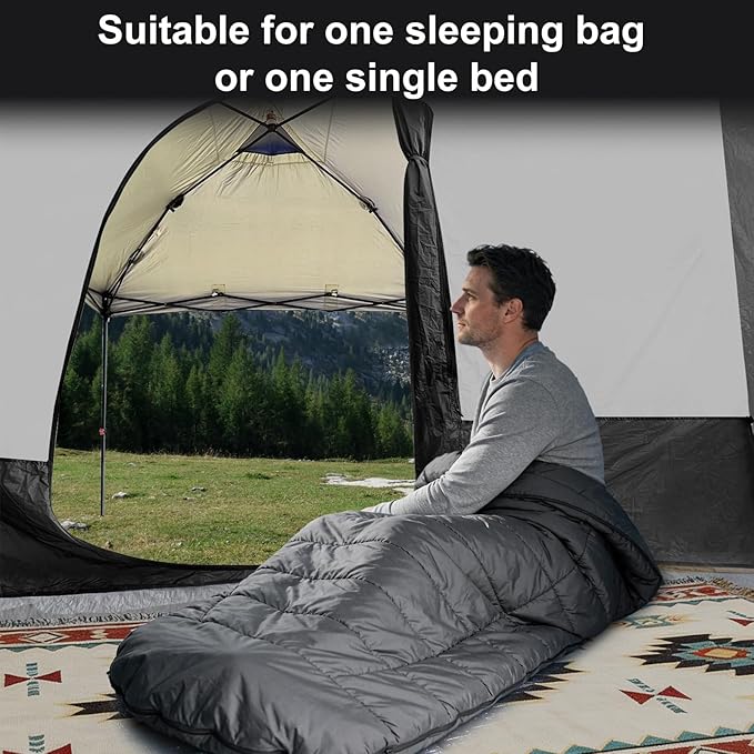 KAMPKEEPER Canopy Side Tent Camping Canopy Tent for 10x10 Pop Up Canopies Cube Tents Gazebo Room Compatible with 10' Wide Canopies(Canopy Not Included)