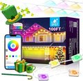 100ft Permanent Outdoor Lights for House St. Patrick's Day House Roof Lighting RGB+IC Smart Outdoor Decor 50 Scene Modes with App/Remote Control IP67 Waterproof Decor Led Lights for Valentine's Day