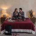 Waterproof Blanket for Bed Intimacy | Cozy Love Blankets Machine Washable &amp Reversible Protection for Couples | Protects Against Spills Pets &amp Accidents - Oversized Queen Size Blanket 65x80