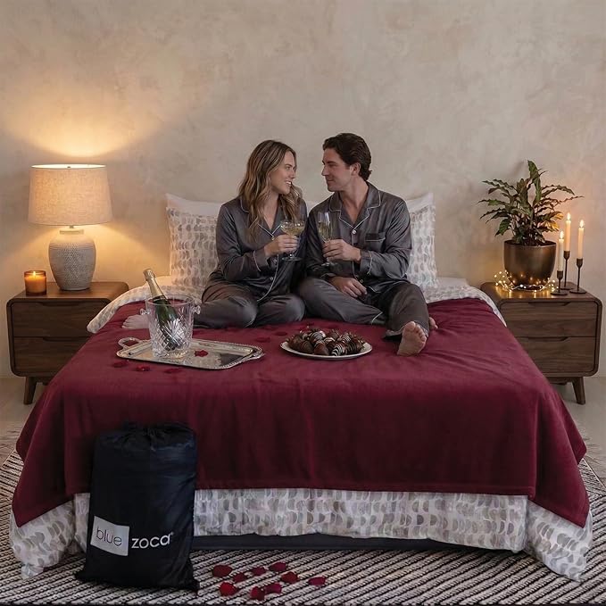 Waterproof Blanket for Bed Intimacy | Cozy Love Blankets Machine Washable &amp Reversible Protection for Couples | Protects Against Spills Pets &amp Accidents - Oversized Queen Size Blanket 65x80