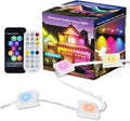 RGB Permanent Outdoor Lights 50ft 30 LEDs - Outdoor Lights under Eave for House Decoration with App Control &ampRemoteSmart Lighting Support with Alexa &amp Google Assistant for Party HalloweenCh